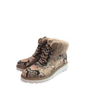 Aerosoles Alden Leather Snake Print Wedge Heel Ankle Booties Size 6.5 NWOB